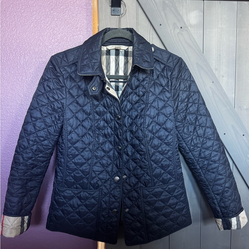 Burberry Navy Quilted Utility Jacket